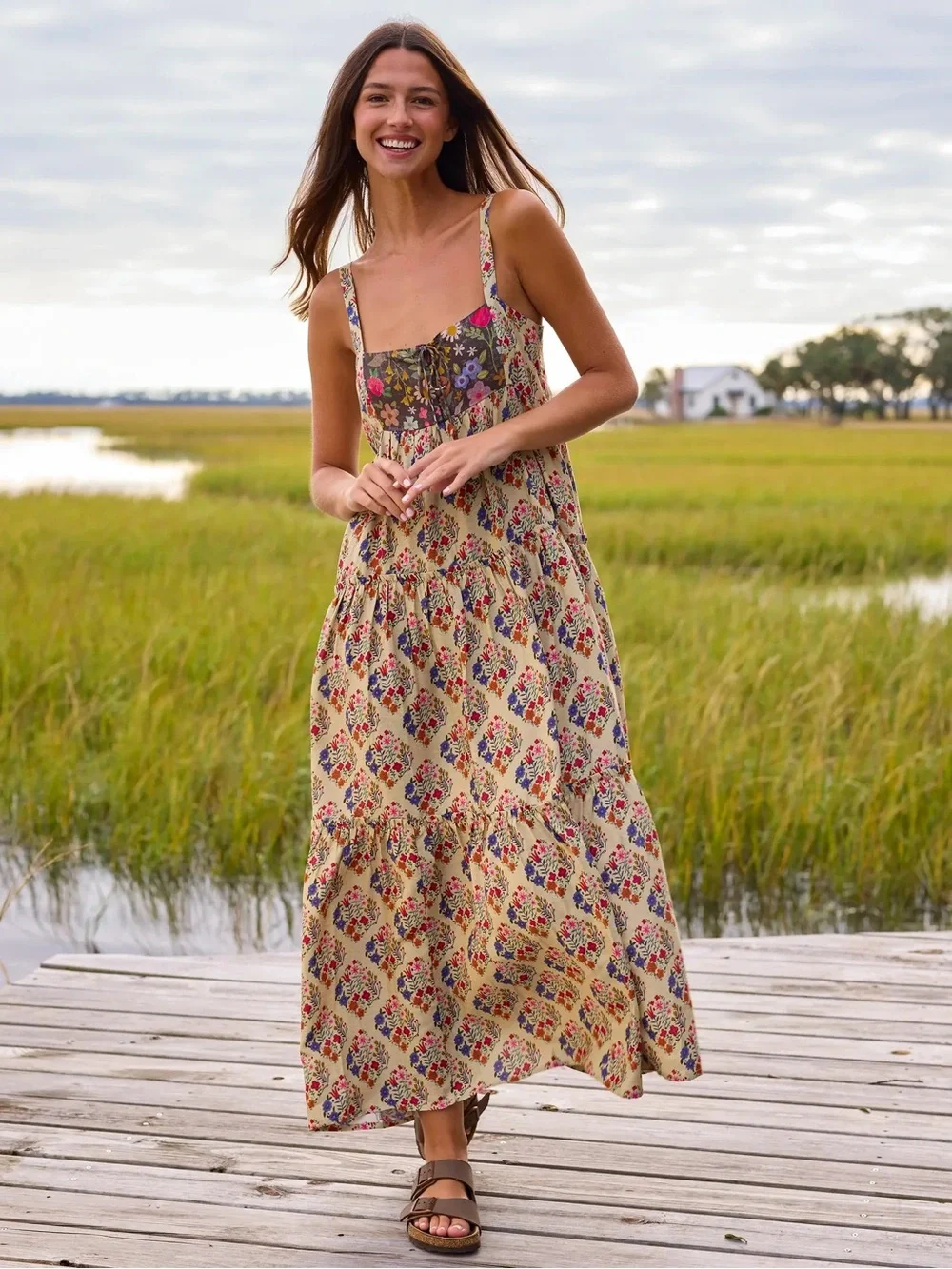 Cami Tie-Front Maxi Dress - Picture 1 of 5